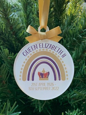 Gedenkkugel Queen Elizabeth II Christbaum Weihnachtsdeko