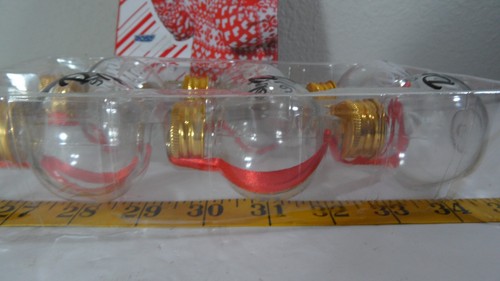 Christmas Ornament Shot Set 6 Pack Peppermint Place Holds 1oz Barware Novelty - Picture 3 of 3