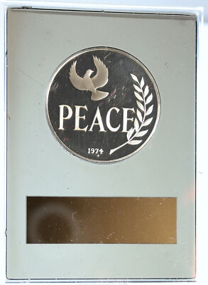1974 US USA Franklin Mint HOLIDAY Peace Enduring DOVE Proof Silver