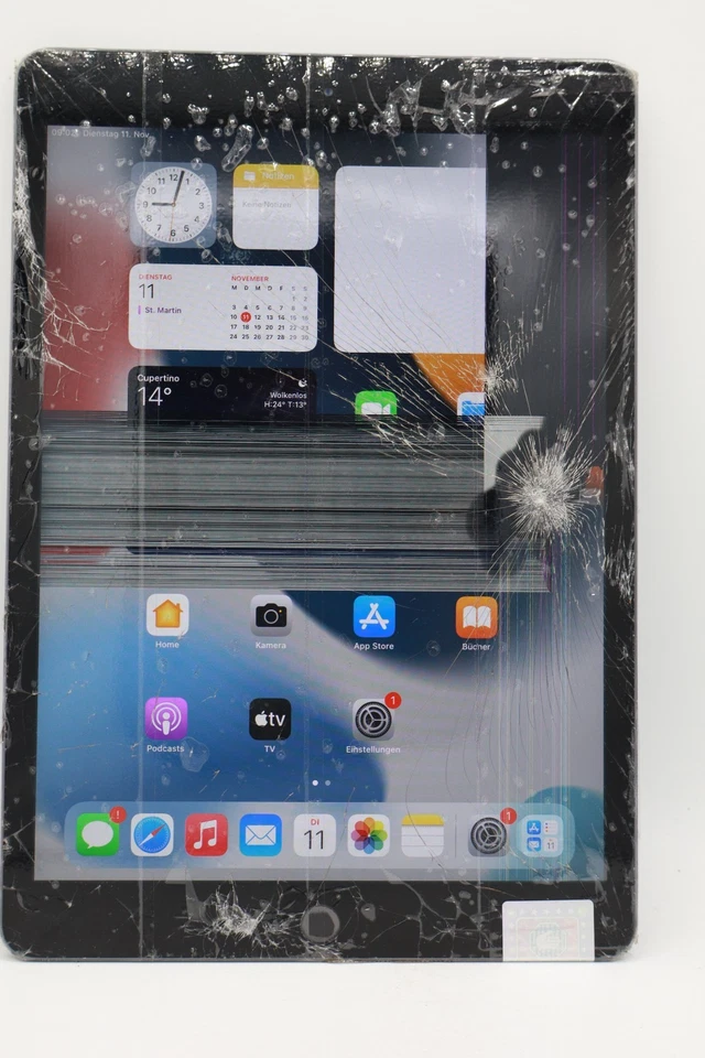 Apple iPad A2270 8.Gen. 10,2 Zoll Wi-Fi 128GB Grau LCD + Displayschaden #5935