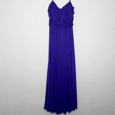 VTG Y2k Maxi Dress Purple Medium FairyCore  Whimsy 90s  Empire Ruched Cowl Prom