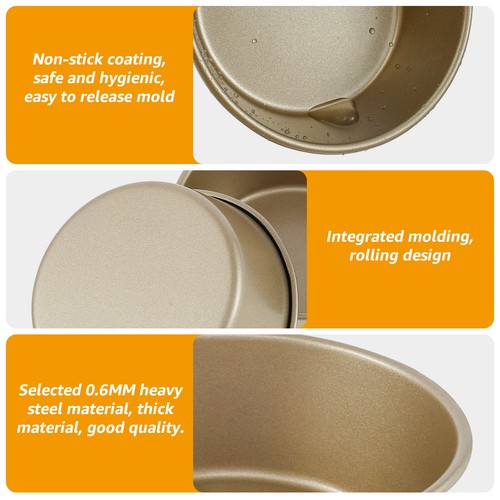 4Pcs Air Fryer Egg Moulds Non-Stick Air Fryer Egg Tin Reusable Round Cake ClkcR - Picture 2 of 11