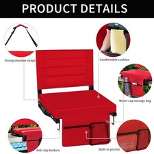 Bleacher Chairs Stadium Seats Cushion with Back Support, Portable Folding Chair