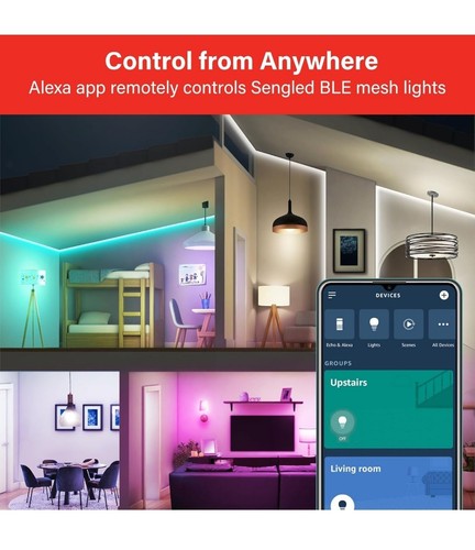Sengled Smart Light Bulbs, Color Changing Alexa/Bluetooth Mesh, Dimmable LED - Picture 5 of 8