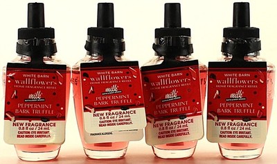 QTY 4 - Bath & Body Works Milk PEPPERMINT BARK TRUFFLE Wallflowers Oil Refills