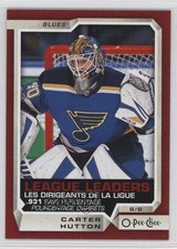 2018-19 O-Pee-Chee League Leaders Red Blank Back Carter Hutton #596 2a8