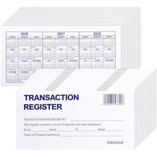 24 PCS Check Registers for Personal Checkbook, Easy to Read Checkbook Register