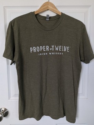 Proper No Twelve Men's Short Sleeve T-Shirt Irish Whiskey Olive Green, Size M