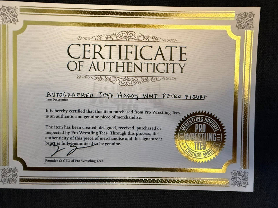 Figura Autografiada Retro Jeff Hardy WWE Mattel con Protector WWF SIN USAR, EN CAJA CERTIFICADO DE AUTENTICIDAD TNA Foto 4 de 4