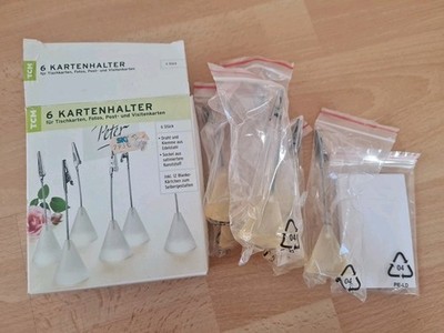 TCM Tchibo 6 Tischkartenhalter inkl. Blankokärtchen, unbenutzt