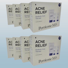 PERRICONE MD ACNE RELIEF PREBIOTIC ACNE THERAPY 30-DAY REGIMEN BOXED LOT OF 8