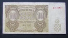 Croatia banknotes 10 Kuna 1941 NDH, WW2 war stamp