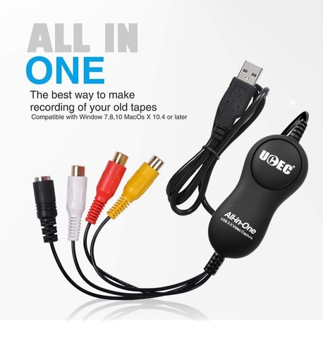 UCEC USB 2.0 Video Capture Card VHS to Digital / DVD Converter for Mac & Windows - Afbeelding 4 van 10