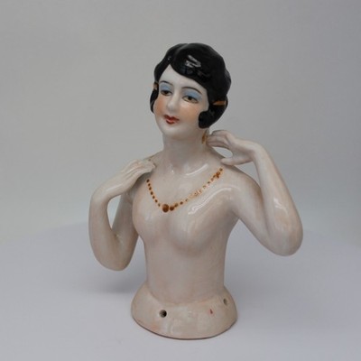 Teepuppen Mata Hari Sexy Nackt Halskette Half Doll Pincushion Arms Away Art Deco
