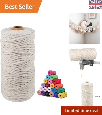 Vielseitige 3 mm Beige Baumwollschnur - 100 m zum Basteln, Gartenarbeit und Kochen