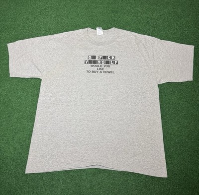 Vintage Go F Yourself Wheel Of Fortune Buy A Vowel Funny Grunge Punk XL T Shirt 