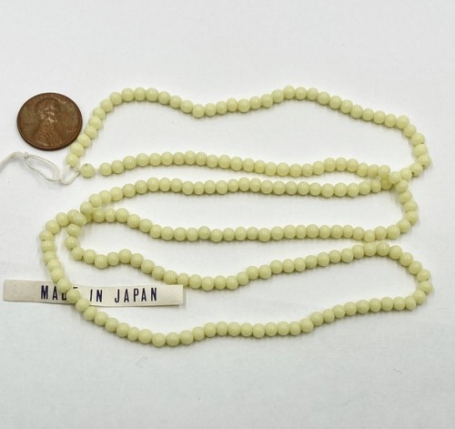 200 CUENTAS REDONDAS VINTAGE JAPÓN DÉCADA DE 1950 MARCA CEREZA AMARILLO PÁLIDO 4 mm 4622 - Imagen 2 de 2