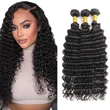 Human Hair Bundles Deep Wave 300g Color 1B Size 26 28 30 Virgin Remy