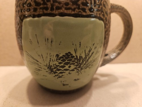 Always Azul Pottery Handemade Pottery Mug Colorado Pinecone Print Green - Picture 12 of 12