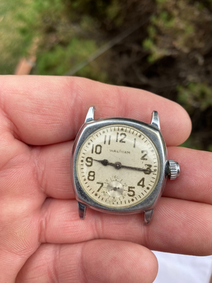 VINTAGE WW1 WWI ERA WALTHAM MANUAL WIND 31MM MEN'S WATCH RUNS