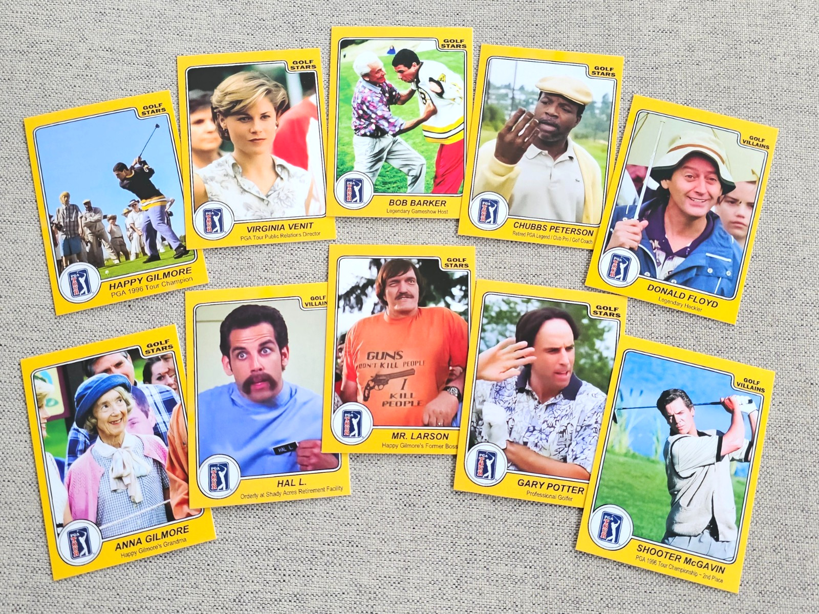 **Complete 10-Card Set** Happy Gilmore Characters Adam Sandler Movie Memorabilia
