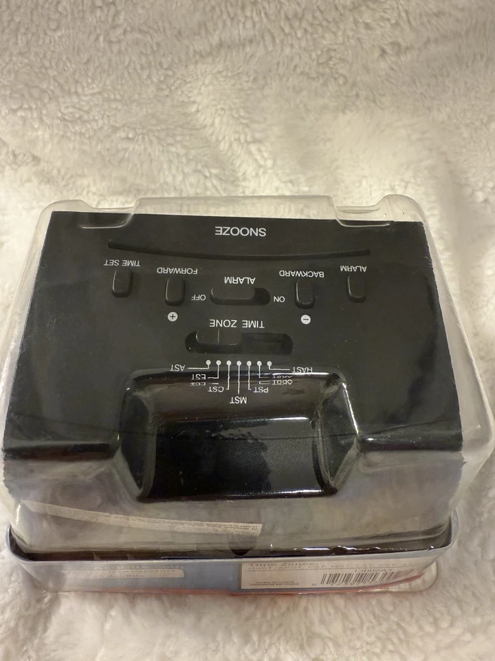 New🌟 ACU RITE Intelli-Time Night Stand Alarm Clock Black Electric Snooze Button - Image 4 of 4