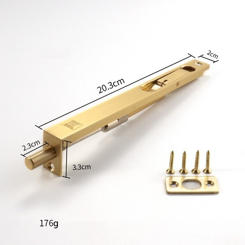 2PCS Solid Brass Door Bolts Lever Action Flush Slide Bolt Latch Lock 6'' to 12'' - Picture 6 of 8