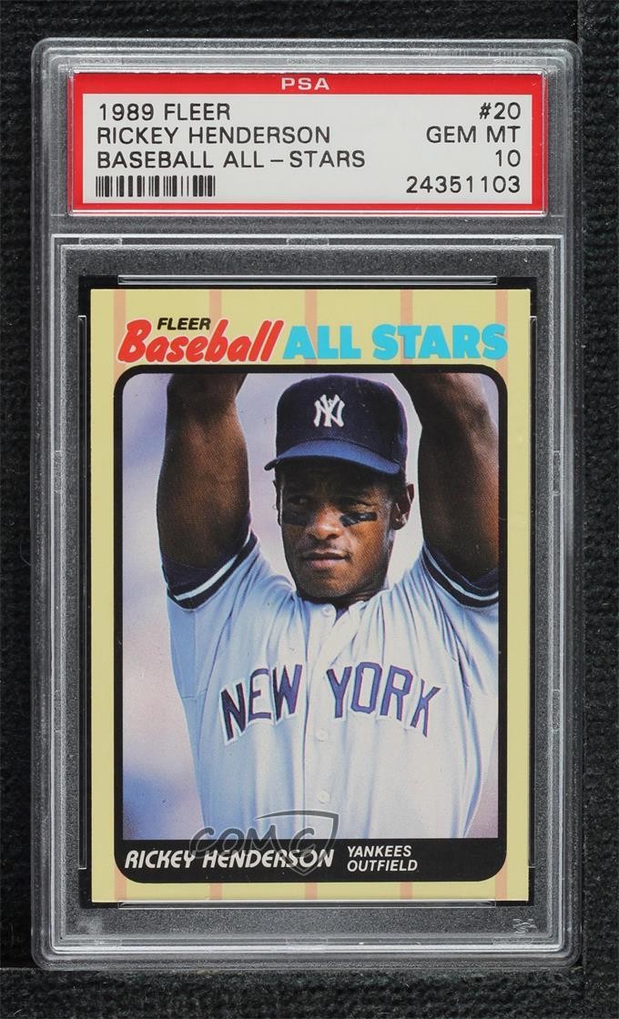 1989 Fleer FLEER BASEBALL ALL-STARS #20 Rickey Henderson front