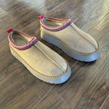 Women's Platform Mini Boots Fur Fleece Slippers - Size 10