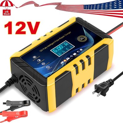 Car Battery Charger Heavy Duty 12V/6A Smart Automatic Intelligent Pulse Repair
