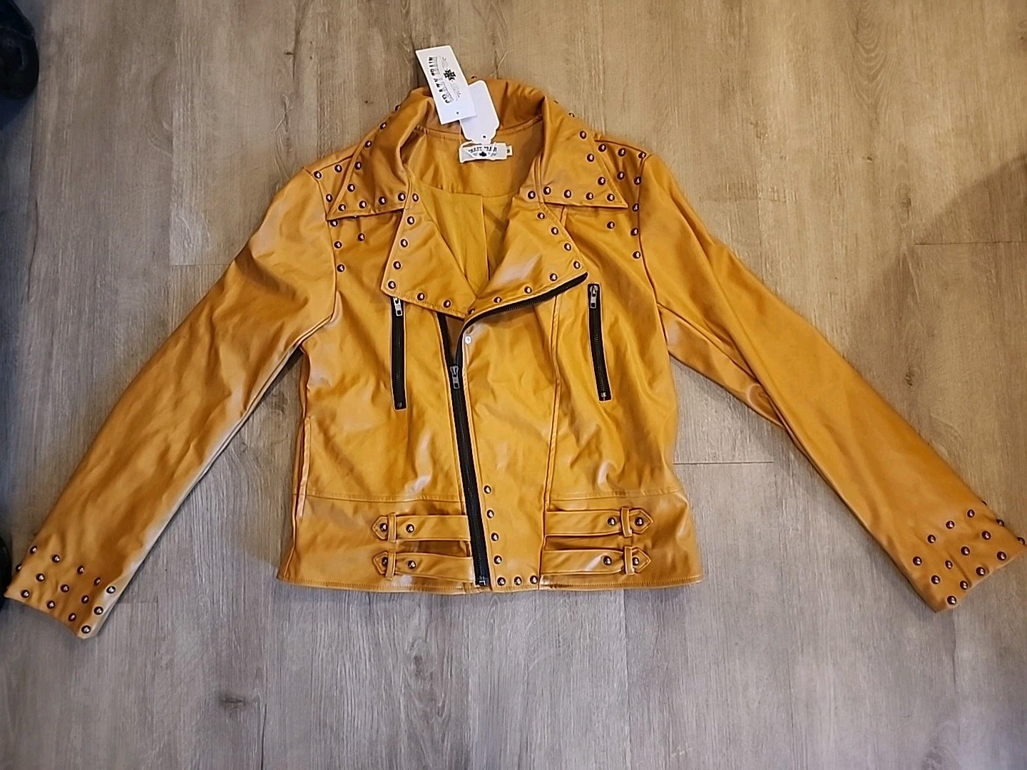 Crazy Train Brando Brown Studded Faux Leather Jacket Soft Western