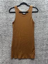 Reformation Ribbed Knit Sleeveless Bodycon Mini Dress Brown Womens Size XXS
