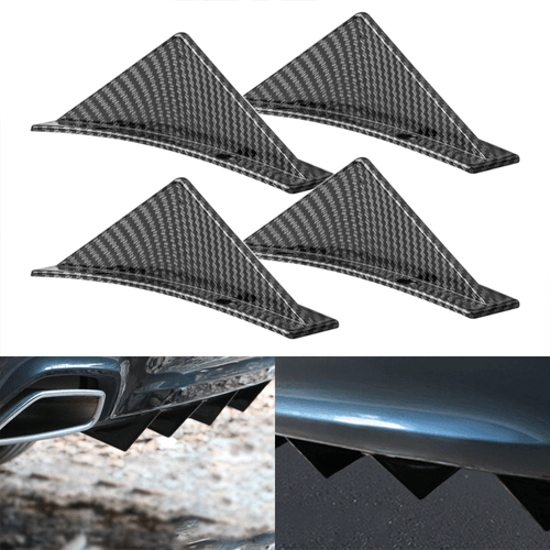 For Ford Mustang Rear GT Bumper Diffuser Fin Spoiler Lip Splitter Carbon Fiber - Foto 1 di 9