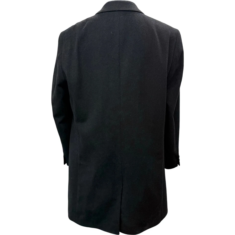 Hugo Boss Norton Barrie Stratus Black Wool Cashmere Overcoat Size 52 - Image 3 of 4