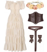 6 Pcs Renaissance Costume Women Medieval Dress Cottagecore Peasant