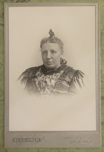 Armadio Card Ritratto Donna Capelli A Punta Abito Vittoriano Schainer NY - Foto 2 di 5