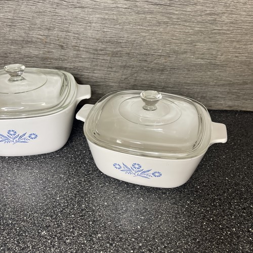 Menge 3 Corning Ware Blau Kornblume Kasserolle Set 1,75qt, 1,5qt, 1 Qt - Bild 4 von 5
