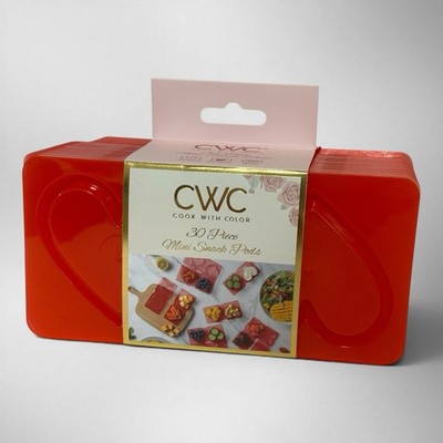 CWC Cook with Color 30 Pc Mini Snack Pods Storage Set Red Plastic Food Prep