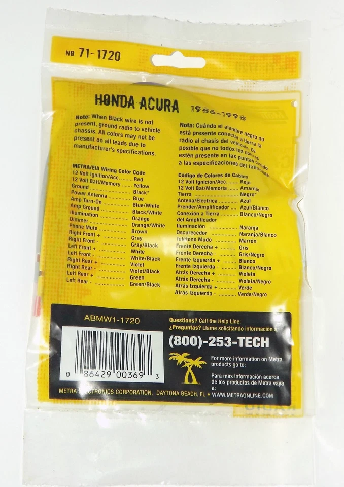 Metra Turbowire OEM Wire Harness for Acura Honda Isuzu 86-98 71-1720 Foto 3 de 3
