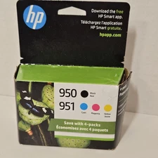 HP 950 951 Black Cyan Magenta Yellow Genuine Set of 4 Sealed Box Exp 1/2024