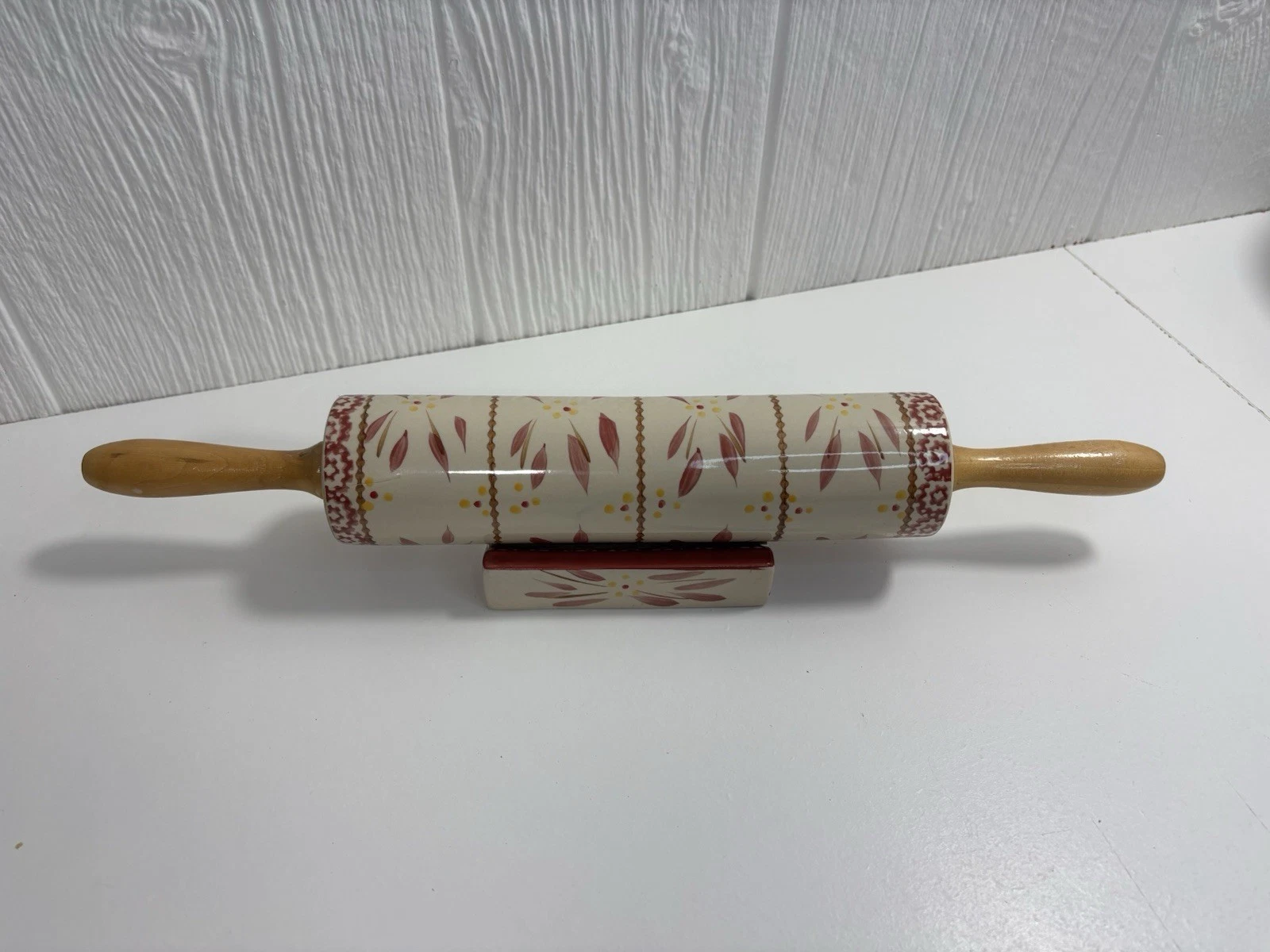 Temp-tations by Tara Rolling Pin & Holder Old World Red Bakeware Cranberry
