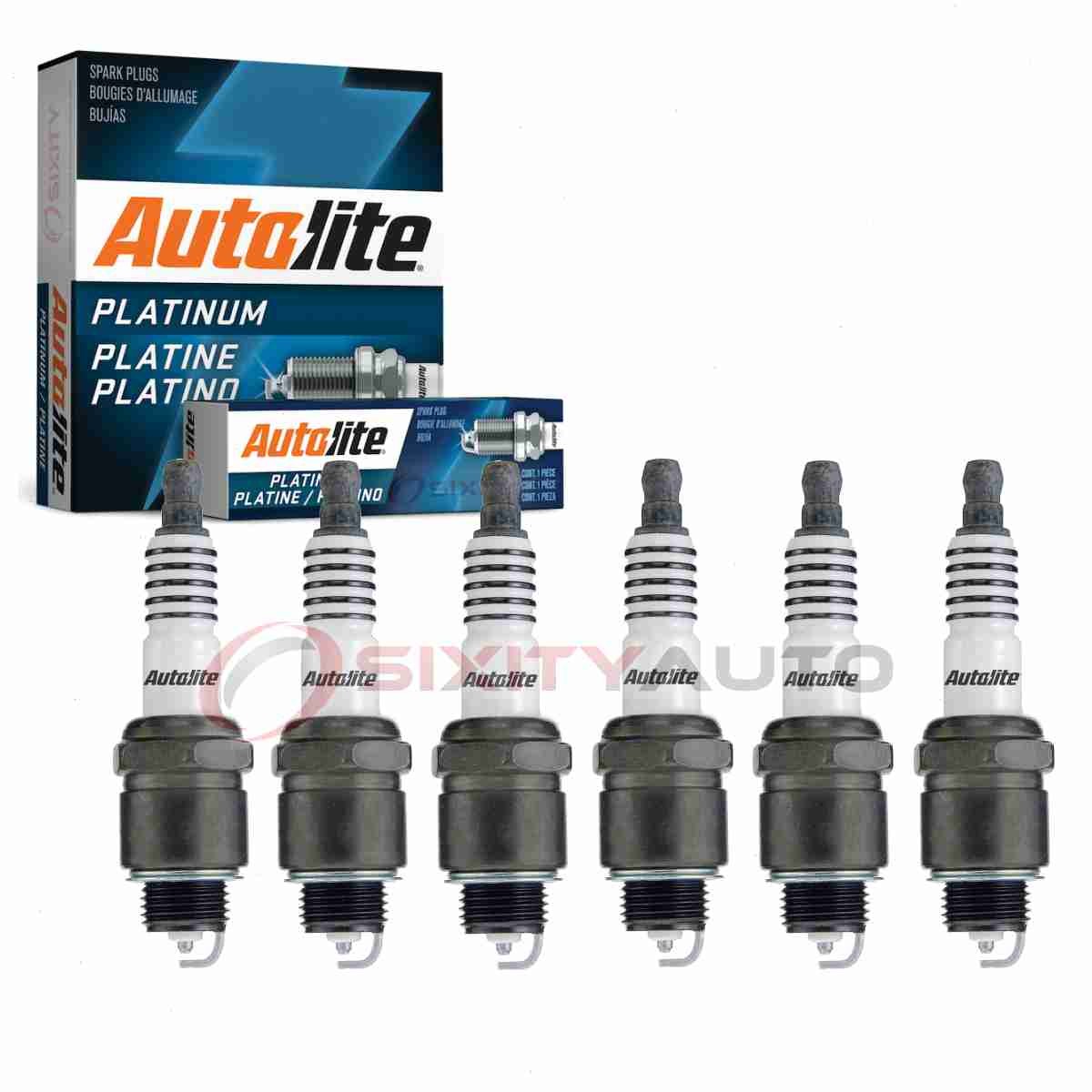 6 pc Autolite Platinum Spark Plugs for 1955 Chevrolet Sedan Delivery 3.8L L6 wv