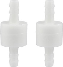 1/4" One Way Inline Check Valve 2 Pcs, Non Return Ozone Resistance PVDF Plastic 