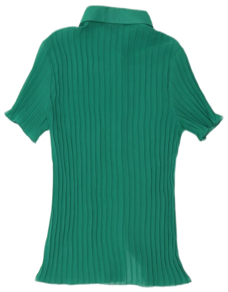 Blusa Camisa Pierre Cardin Mujer Manga Corta Reino Unido 14 Verde Mediana HG02 Foto 2 de 3
