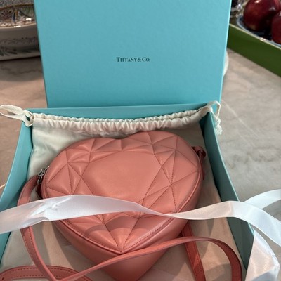 NWT Tiffany & Co. Pink Heart Quilted Crossbody Bag Purse - Box