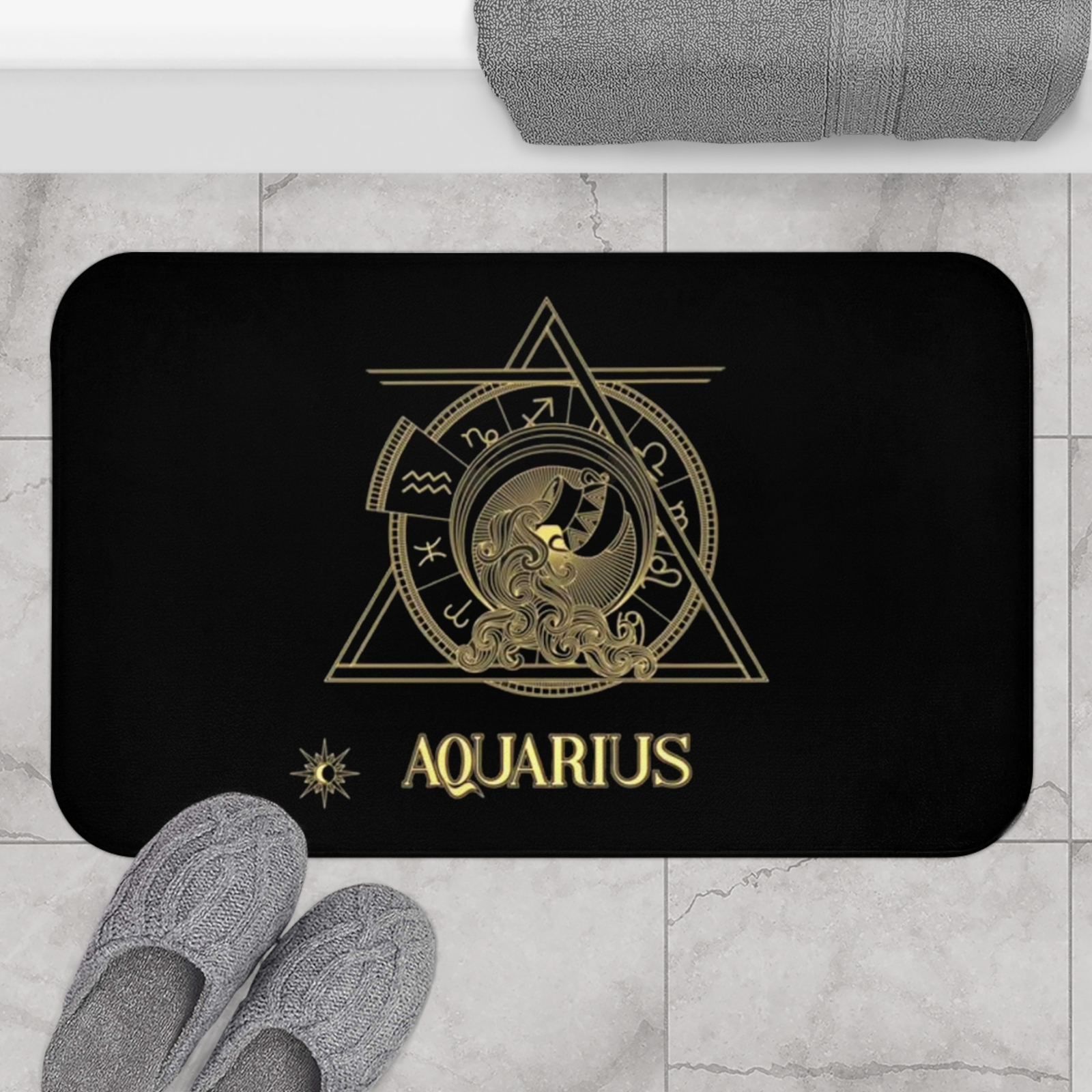 Aquarius Zodiac Sign Bath Mat eBay