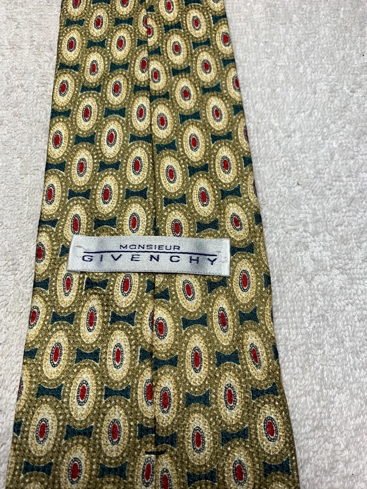 GIVENCHY CORBATA HOMBRE ORO ROJO VERDE BEIGE 4 X 60 Foto 4 de 4