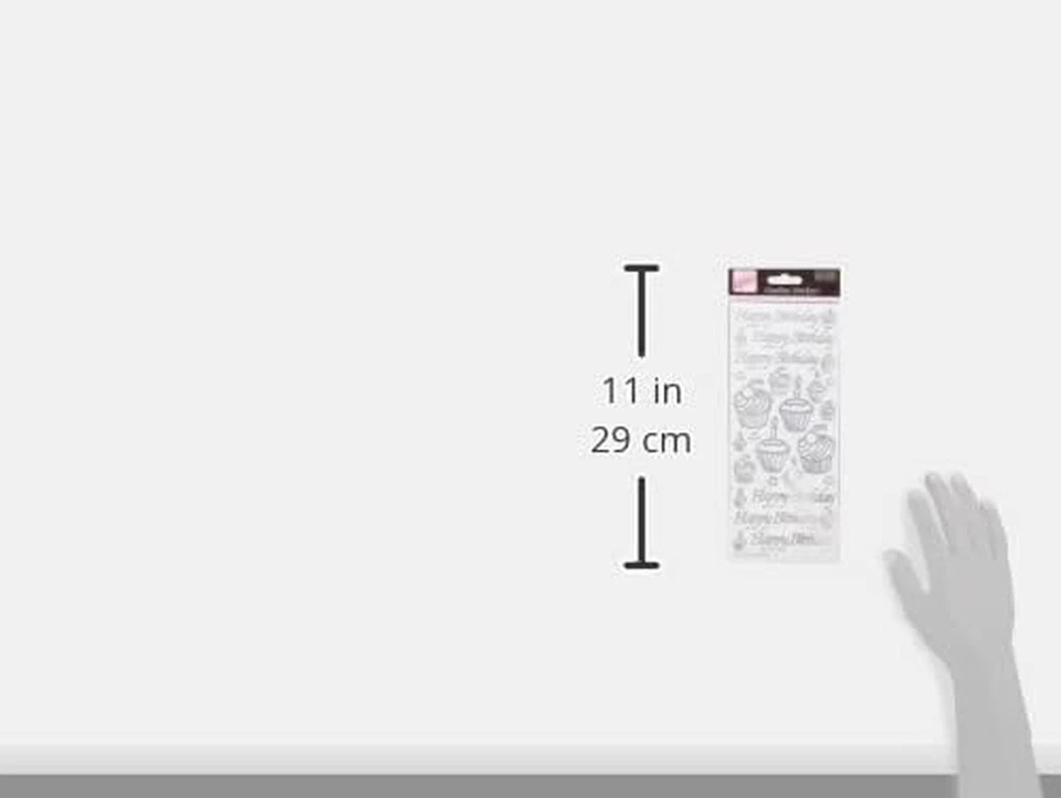 Anita' S Birthday Cupcake Adesivi Sagomati Bianco, Foglio Adesivo, Argento, 29.2 - Immagine 4 di 4