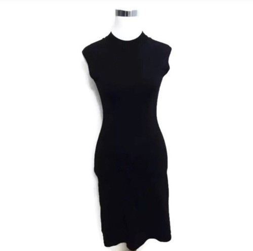 Azzedine Alaïa, Azzedine Alaia Dress XS Black Bodycon Sleeveless Flip A Line Women’s LBD VTG