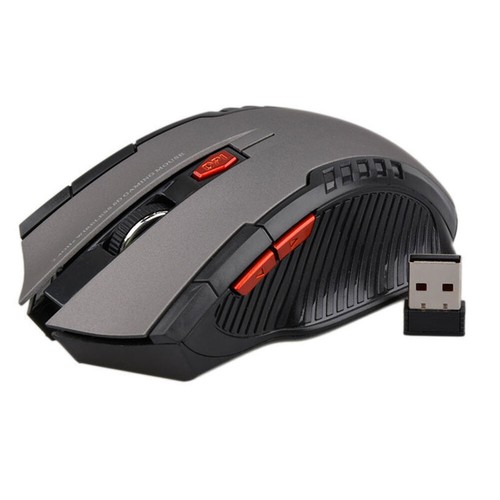 Funk Maus Büro Kabellos Wireless Mouse Für PC Laptop Schwarz Grau Rot Blau USB - Afbeelding 9 van 10
